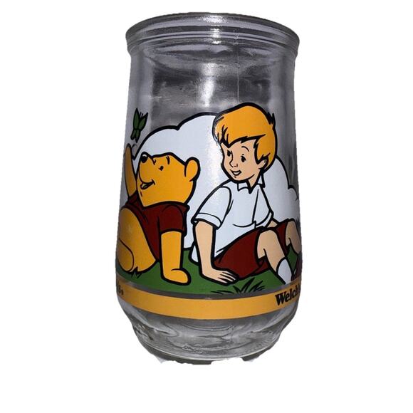 Vintage Welch's Jelly Jar Winnie The Pooh Grand Adventure Christopher Robin 1997 - Picture 1 of 5